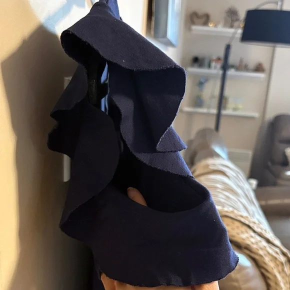 Design Lab Navy Blue Ruffle Sleeve Dress - Picture 3 of 6